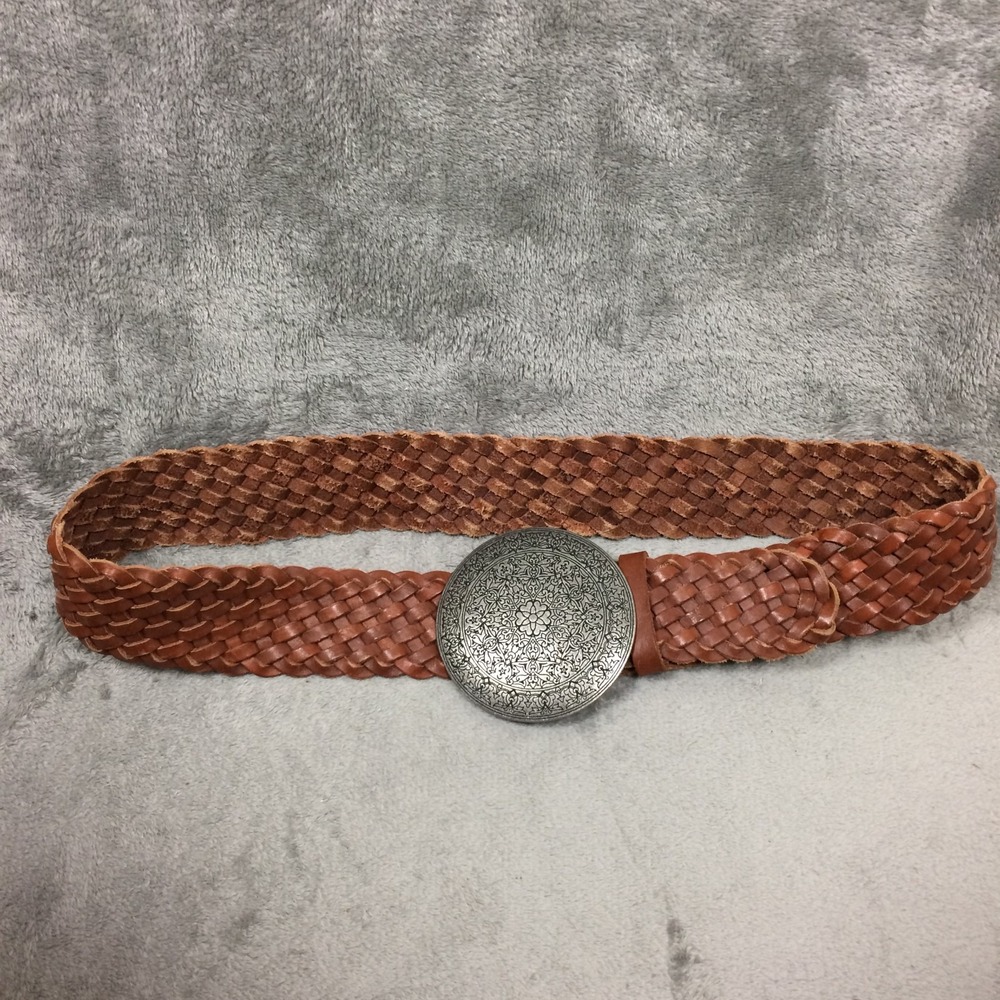 American Eagle Outfitters Woven Belt Small S/M Brown Leather Boho Hippie Y2K